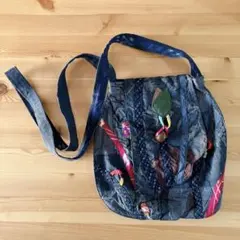 【高級】ショルダーバッグ　古布リメイク　藍染　パッチワーク　一点物　着物リメイク