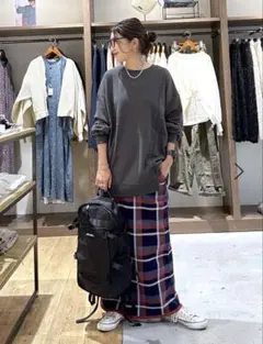 ニコアンド／チェックニットスカート