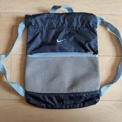 NIKE ナップザック ネイビー×ライトブルー ジップポケット付のサムネイル