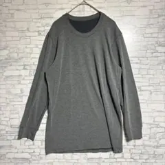 UNIQLO ヒートテック　グレー 長袖 Tシャツ クルーネック　メンズ　美品