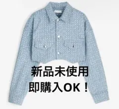 H&M クロップドジャケット ツイード デニム
