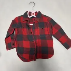 babyGap 赤・黒チェック 長袖シャツ 18-24ヶ月