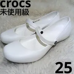クロックス crocs アリスワーク メリージェーン ホワイト W9 美品