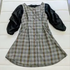 MAJESTIC LEGON バックリボンミニワンピース　チェック柄　Sサイズ