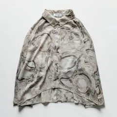 美品【Hudson】マーブル模様 長袖 ブラウス ゆったり ボリューム袖 シャツのサムネイル