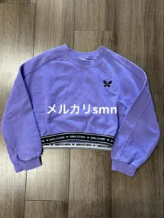 ANNASUI MINI 130cm スウェット　トレーナー　蝶々刺繍　パープルのサムネイル