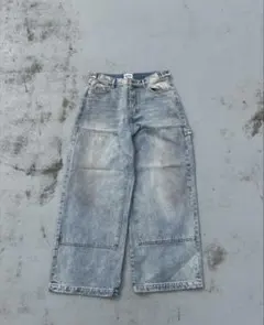 【9090】King Logo Double Knee Buggy Pants