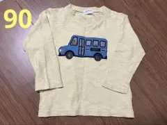 車刺繍 薄い黄色 長袖Tシャツ