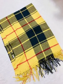 イエローチェック大判ストール