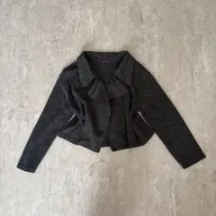 ボレロ　ショートジャケット　グレー　テーラード　オフィスカジュアル　古着