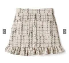 GRL グレイル インパン裏地付きフリルツイードミニスカート