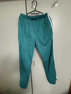 グリーン サイドストライプ ジャージパンツ