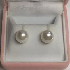 淡水パール　一粒ピアス　9.4ミリ