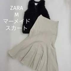 ZARA デニムケープスカート エクリュ マーメイドスカート　ホワイト