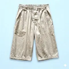 ベージュ チノパン ゴムウエスト　 ハーフパンツ