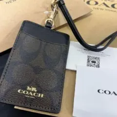 コーチ シグネチャー 定期入れ パスケース ICカード ブラウン ブラック