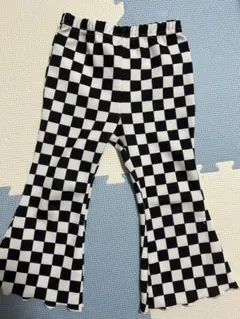 チェック柄フレアパンツ