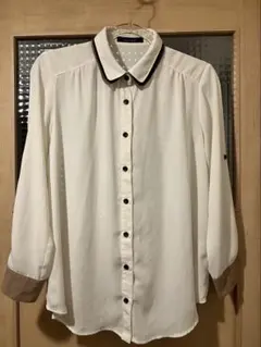 PAGEBOY 長袖 ブラウス ホワイト ベージュのサムネイル
