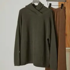 リムアーク　2way hood knit tops カーキ　ハイネック　ニットのサムネイル