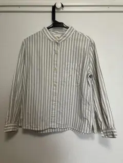 MHL マーガレット・ハウエル ストライプ コットン 長袖シャツ