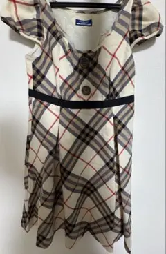 Burberry Blue labelチェック柄 半袖ワンピース 38