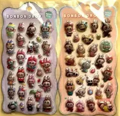 ラブブ ボンボンドロップシール　2枚セット 3Dシール ぷくぷくシール らぶぶ