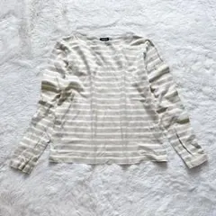 ユニクロ ボーダーカットソー 長袖 M コットン 薄手 定番 ベーシック 着回し