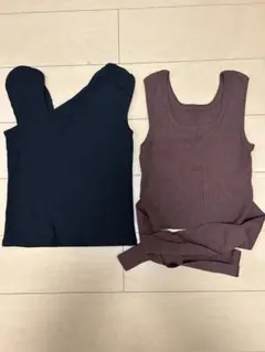 新品未使用 GRL ノースリーブ リボン ニット レディース ブラウン Ｍ