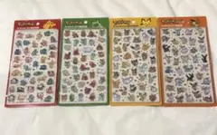 【韓国限定】ポケモン 3D立体　ラメ入りクリスタル　ドロップシール 4種セット