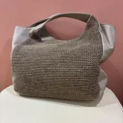ear PAPILLONNER ベージュ ハンドバッグ 合成皮革 ニットのサムネイル