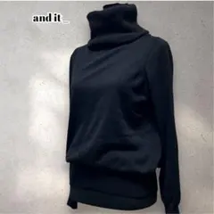 アンドイット　and it _　ネックコットンニット　タートルネック　黒