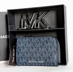 【海外限定品】マイケルコース コインケース キーチャーム 小銭入れ ネイビー 青