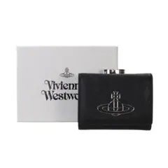 ヴィヴィアンウエストウッド 財布 三つ折り ブラック 本革 51150026U