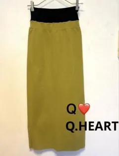 Q.HEART ロングスカート イエロー×ブラック　リプニット　マスタードのサムネイル