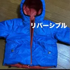 GAP リバーシブル　ダウンジャケット　赤青系　80サイズ