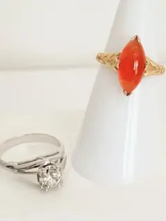 オレンジ ゴールドカラー と クリア シルバーカラー 2 点 セット