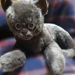 昭和レトロ DOUSIN 童心 ネコ ぬいぐるみ ロシアンブルー リアル 猫