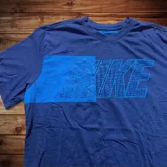 ★訳あり★NIKE DRI-FIT ロゴTシャツ　ブルー　USA古着