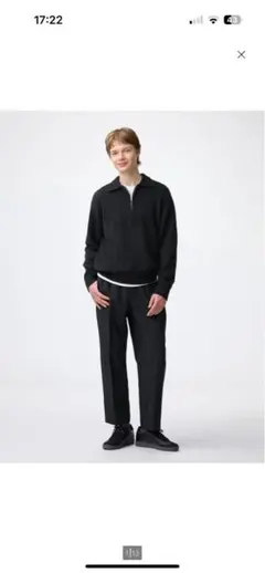 GUドライタックワイドイージーパンツ　xs サイズ ブラック　股下63センチ