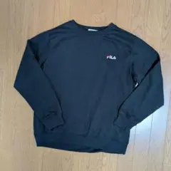 FILA フィラ 裏起毛 トレーナー Lサイズ ブラック レディースのサムネイル