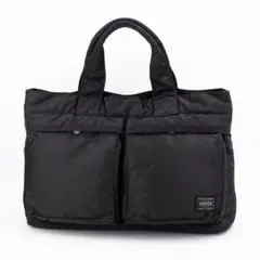 A429【ポーター／タンカー】トートバッグ　ハンドバッグ　ナイロン　ブラック　黒