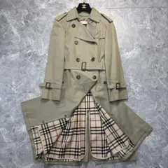 極美品♡バーバリーロンドン　トレンチコート　ベルト　ライナー　カーキ　L