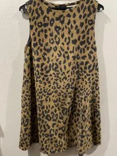 再値下げ 新品 コーデュロイ ヒョウ柄 レオパード柄 ワンピース