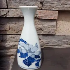 徳利10個カトレア青い花のデザイン 陶器