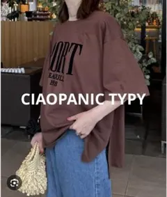 CIAOPANIC TYPYフロッキーロゴプリント半袖オーバーTeeのサムネイル