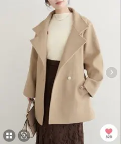 ナチュラルクチュール　〈ako〉スタンドカラーミドル丈コート