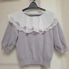 INGNI　フリル付きグレージュニット　五分袖