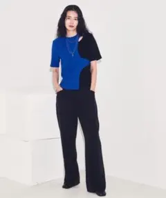 【美品】VACANCY アシンメトリーバイカラートップスのサムネイル
