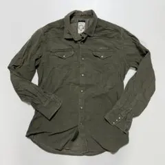 DIESEL ダンガリーシャツ ウエスタン 長袖シャツ コーデュロイ カーキ M
