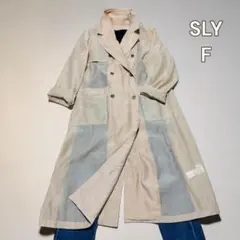 SLY スライ シアートレンチコート ロングコート F ベージュ 光沢感のサムネイル